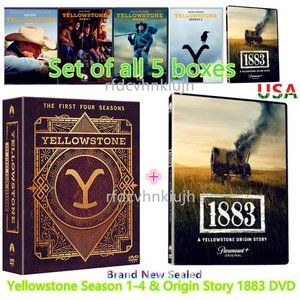 Yellowstone Season 1-4 DVD & A Yellowstone Origin Story 1883 DVD Set Sealed New
